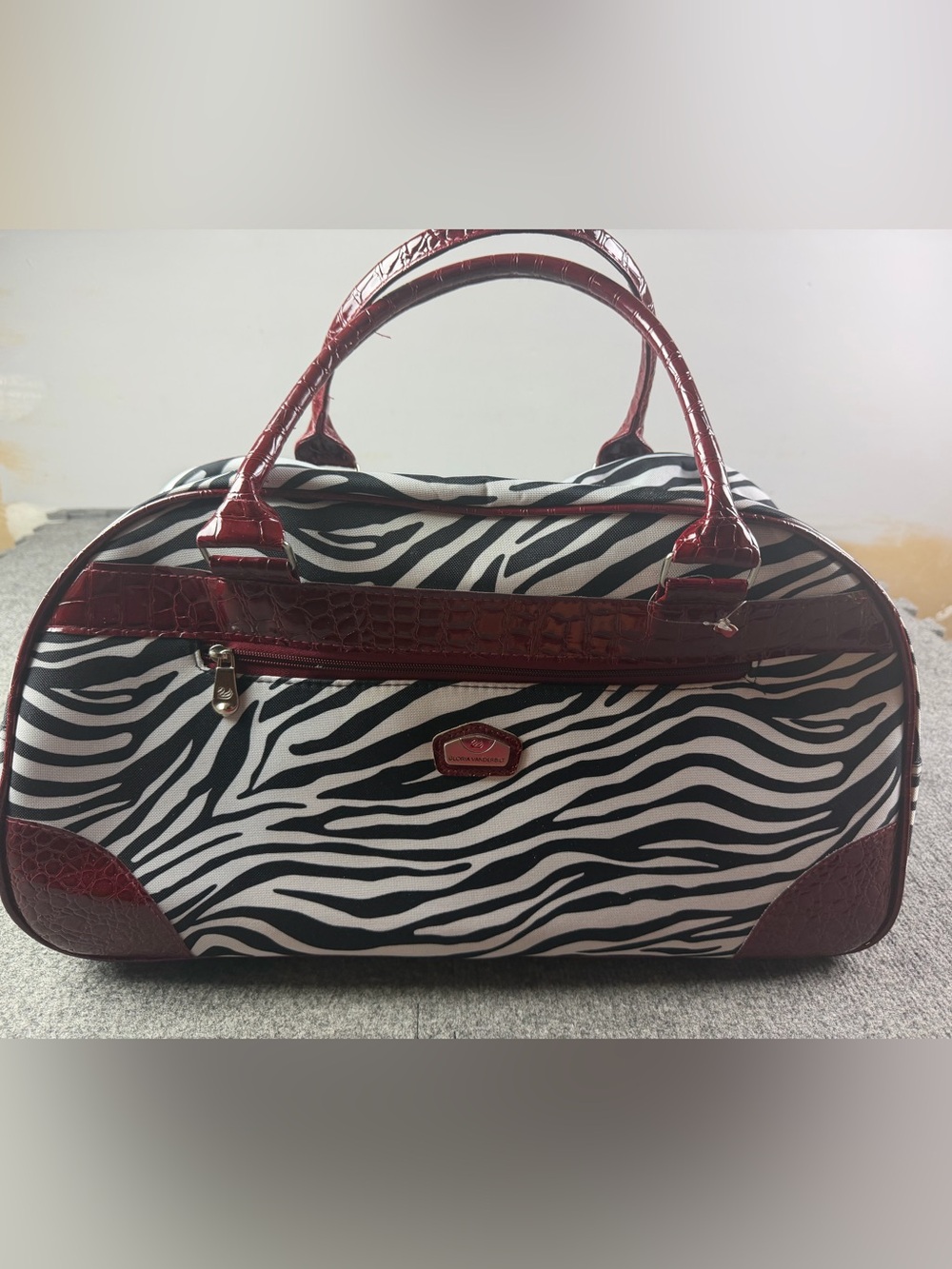 Gloria Vanderbilt Weekender Duffle Bag Carry On Zebra Print NWOT